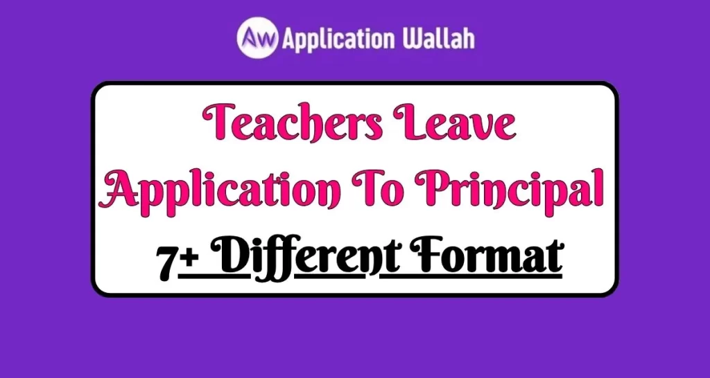 Teachers Leave Application To Principal