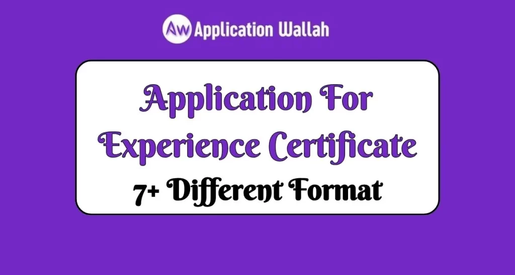 Application For Experience Certificate Format