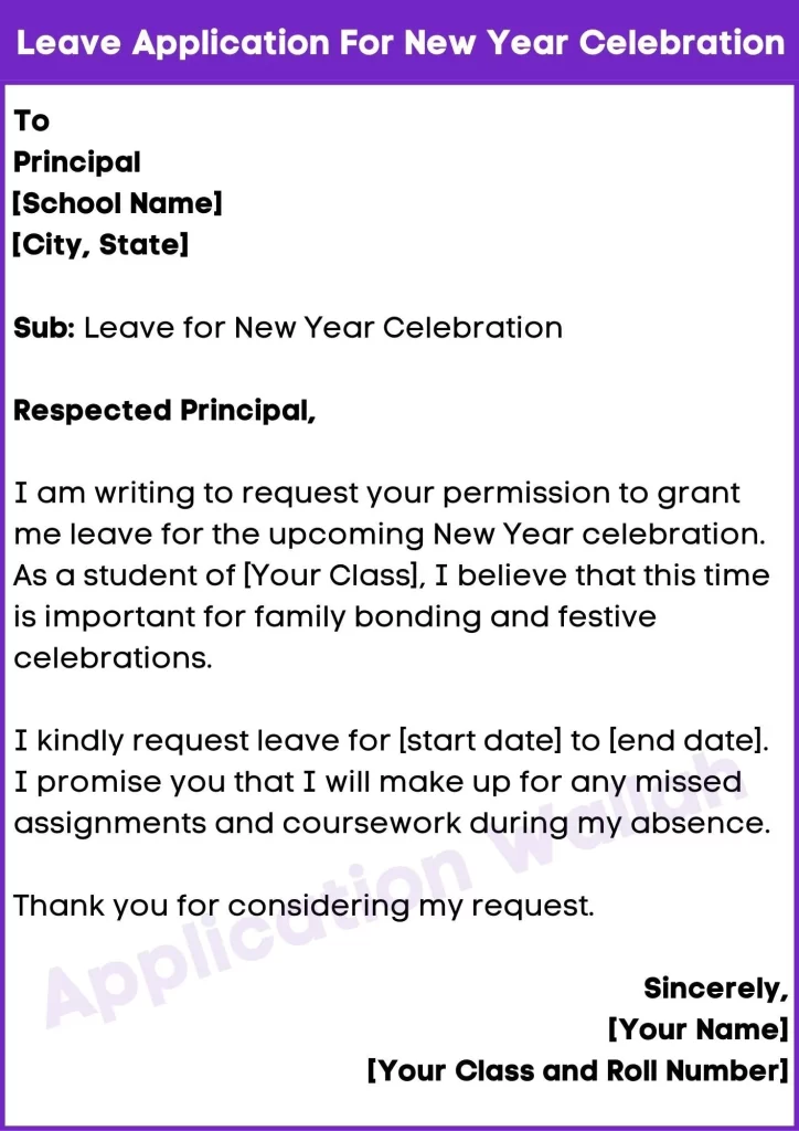 Leave Application For New Year Celebration (1)